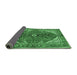 Sideview of Medallion Emerald Green Traditional Rug, tr3154emgrn