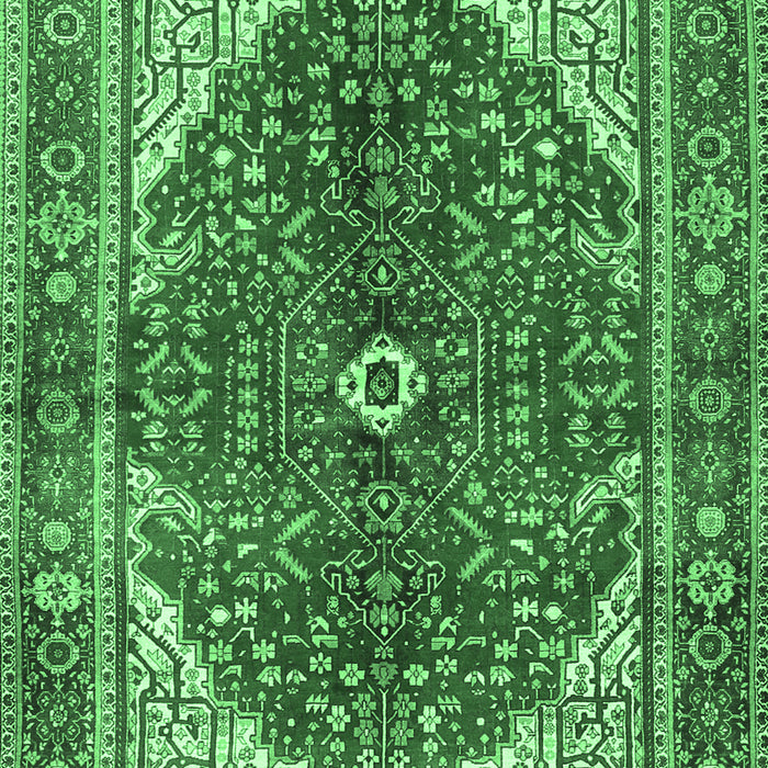 Machine Washable Medallion Emerald Green Traditional Area Rugs, wshtr3154emgrn