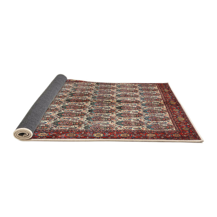 Sideview of Traditional Saffron Red Persian Rug, tr3155