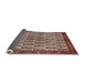 Sideview of Traditional Saffron Red Persian Rug, tr3155