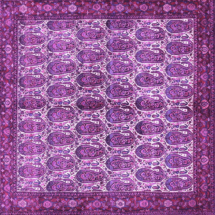 Square Machine Washable Persian Purple Traditional Area Rugs, wshtr3155pur