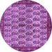 Round Persian Purple Traditional Rug, tr3155pur