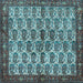 Square Machine Washable Persian Light Blue Traditional Rug, wshtr3155lblu