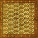 Square Machine Washable Persian Yellow Traditional Rug, wshtr3155yw