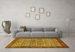 Machine Washable Persian Yellow Traditional Rug in a Living Room, wshtr3155yw