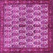 Square Machine Washable Persian Pink Traditional Rug, wshtr3155pnk