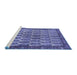 Sideview of Machine Washable Persian Blue Traditional Rug, wshtr3155blu