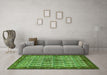 Machine Washable Persian Green Traditional Area Rugs in a Living Room,, wshtr3155grn