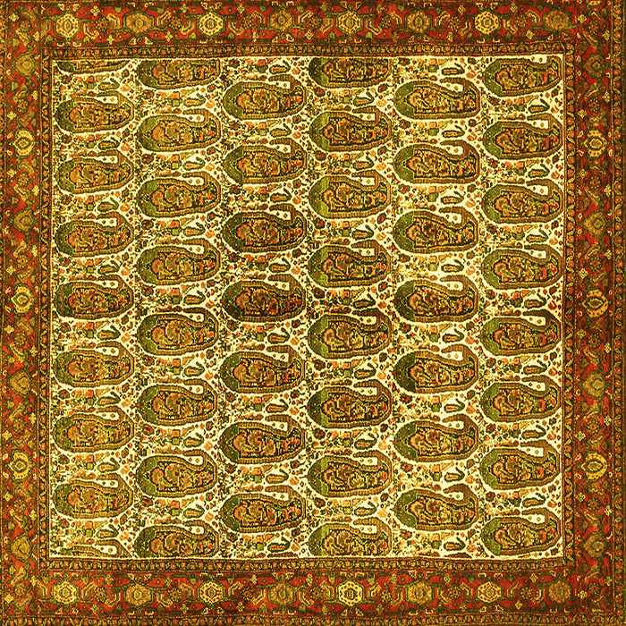 Square Persian Yellow Traditional Rug, tr3155yw
