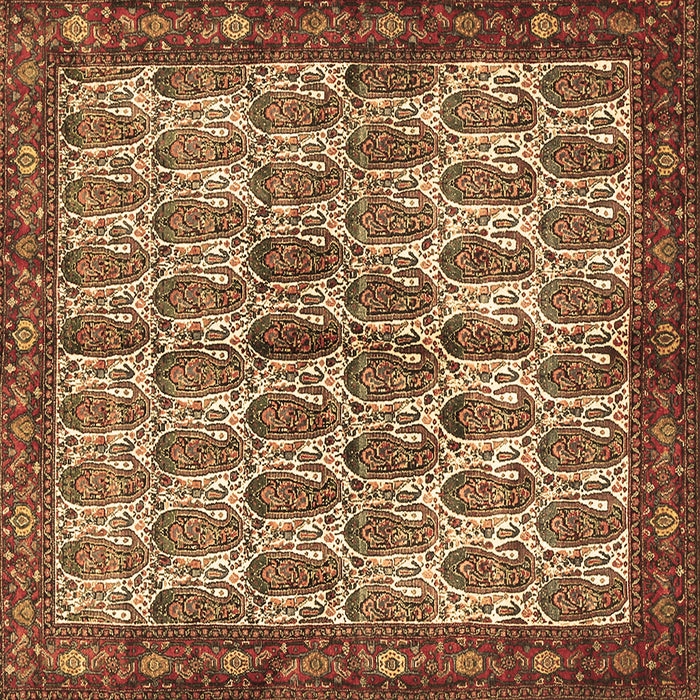 Square Persian Brown Traditional Rug, tr3155brn
