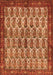 Serging Thickness of Machine Washable Persian Orange Traditional Area Rugs, wshtr3155org