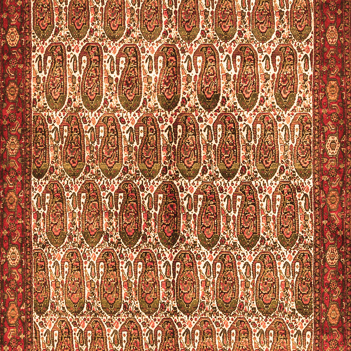 Serging Thickness of Machine Washable Persian Orange Traditional Area Rugs, wshtr3155org