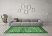 Machine Washable Persian Emerald Green Traditional Area Rugs in a Living Room,, wshtr3155emgrn