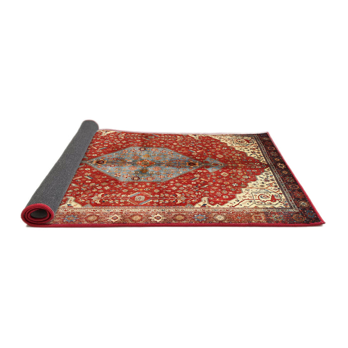 Sideview of Traditional Sand Brown Medallion Rug, tr3156