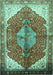 Medallion Turquoise Traditional Rug, tr3156turq