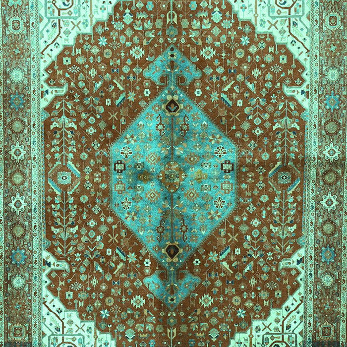 Medallion Turquoise Traditional Rug, tr3156turq