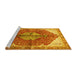 Sideview of Machine Washable Medallion Yellow Traditional Rug, wshtr3156yw