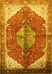 Medallion Yellow Traditional Rug, tr3156yw