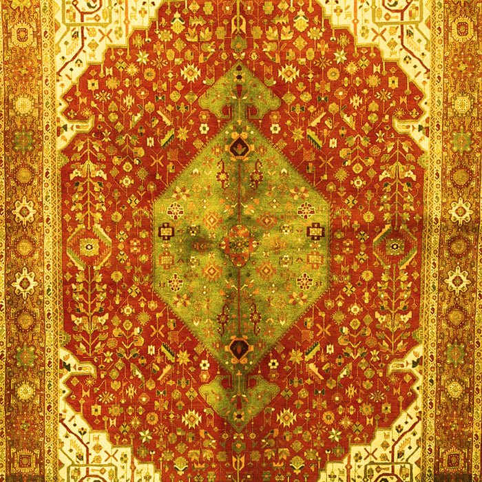 Medallion Yellow Traditional Rug, tr3156yw