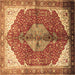 Square Medallion Brown Traditional Rug, tr3156brn