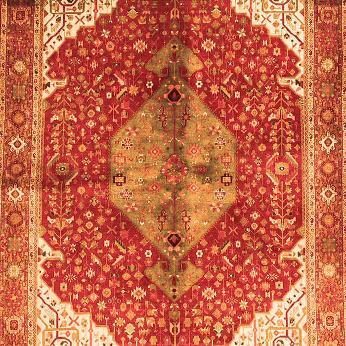 Medallion Orange Traditional Rug, tr3156org