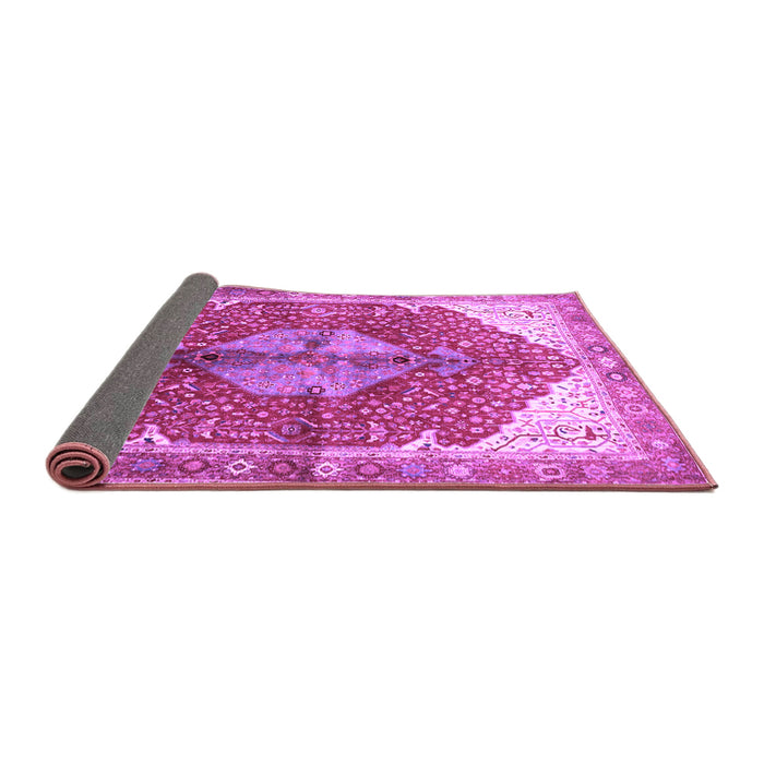 Sideview of Medallion Purple Traditional Rug, tr3156pur