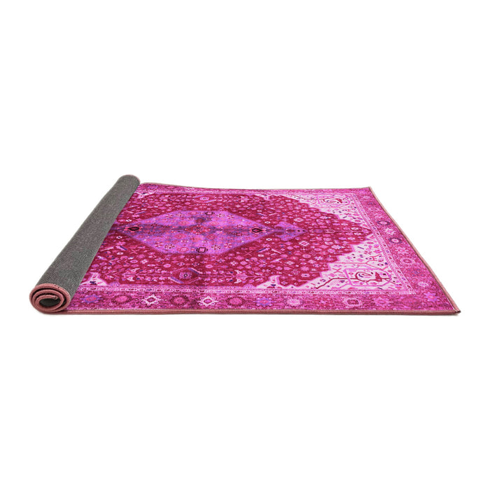 Sideview of Medallion Pink Traditional Rug, tr3156pnk