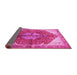 Sideview of Medallion Pink Traditional Rug, tr3156pnk