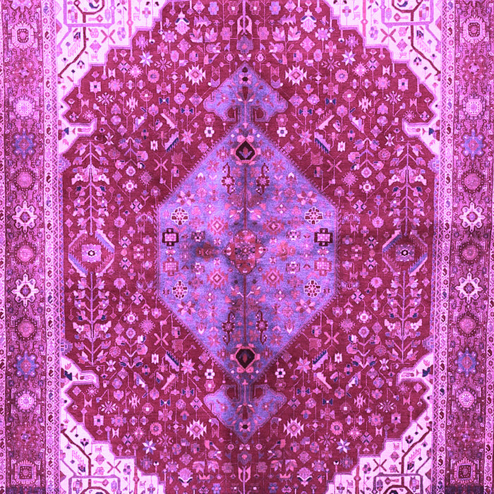 Machine Washable Medallion Purple Traditional Area Rugs, wshtr3156pur