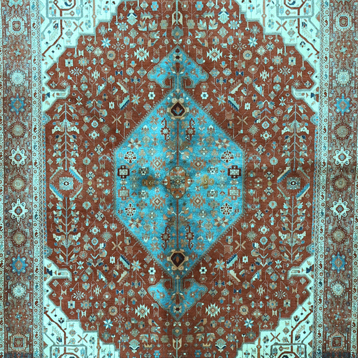 Medallion Light Blue Traditional Rug, tr3156lblu
