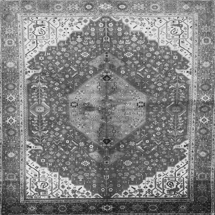 Round Machine Washable Medallion Gray Traditional Rug, wshtr3156gry