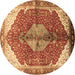 Round Medallion Brown Traditional Rug, tr3156brn