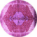 Round Medallion Purple Traditional Rug, tr3156pur