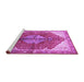 Sideview of Machine Washable Medallion Purple Traditional Area Rugs, wshtr3156pur