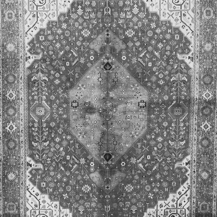 Serging Thickness of Machine Washable Medallion Gray Traditional Rug, wshtr3156gry