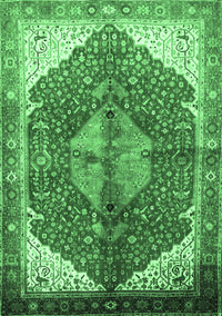 Medallion Emerald Green Traditional Rug, tr3156emgrn