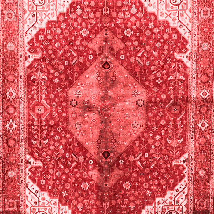 Machine Washable Medallion Red Traditional Rug, wshtr3156red