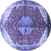 Round Medallion Blue Traditional Rug, tr3156blu