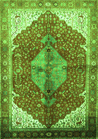 Medallion Green Traditional Rug, tr3156grn