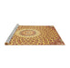 Sideview of Machine Washable Traditional Yellow Rug, wshtr3157