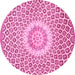 Round Medallion Pink Traditional Rug, tr3157pnk