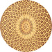 Round Medallion Brown Traditional Rug, tr3157brn