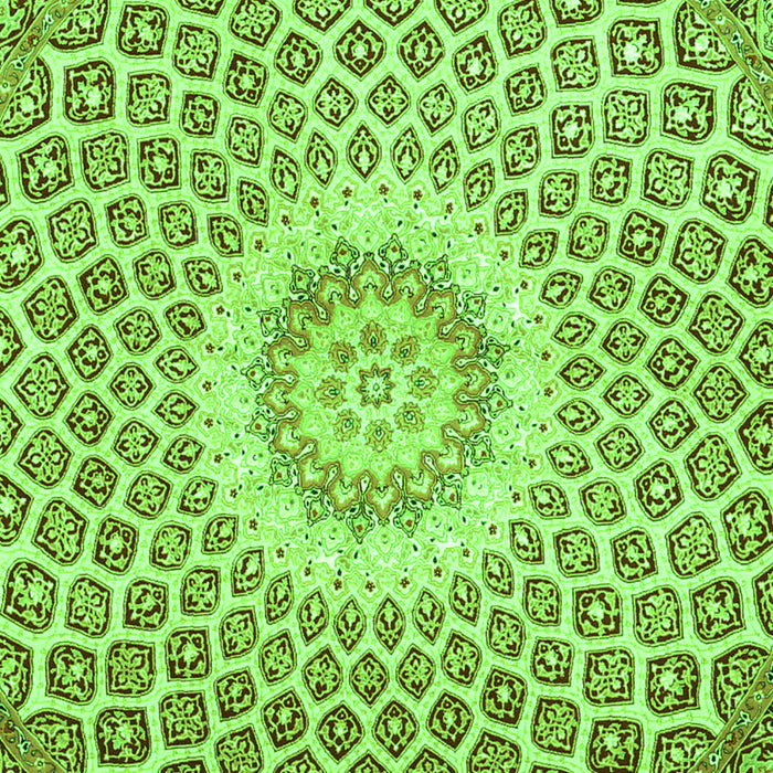 Serging Thickness of Machine Washable Medallion Green Traditional Area Rugs, wshtr3157grn