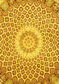 Medallion Yellow Traditional Rug, tr3157yw