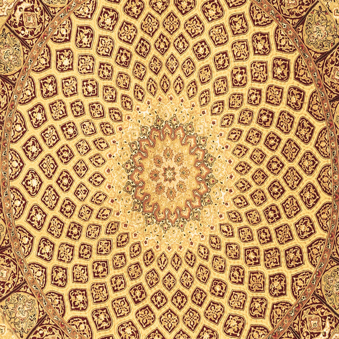 Square Machine Washable Medallion Brown Traditional Rug, wshtr3157brn
