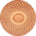 Square Medallion Orange Traditional Rug, tr3157org