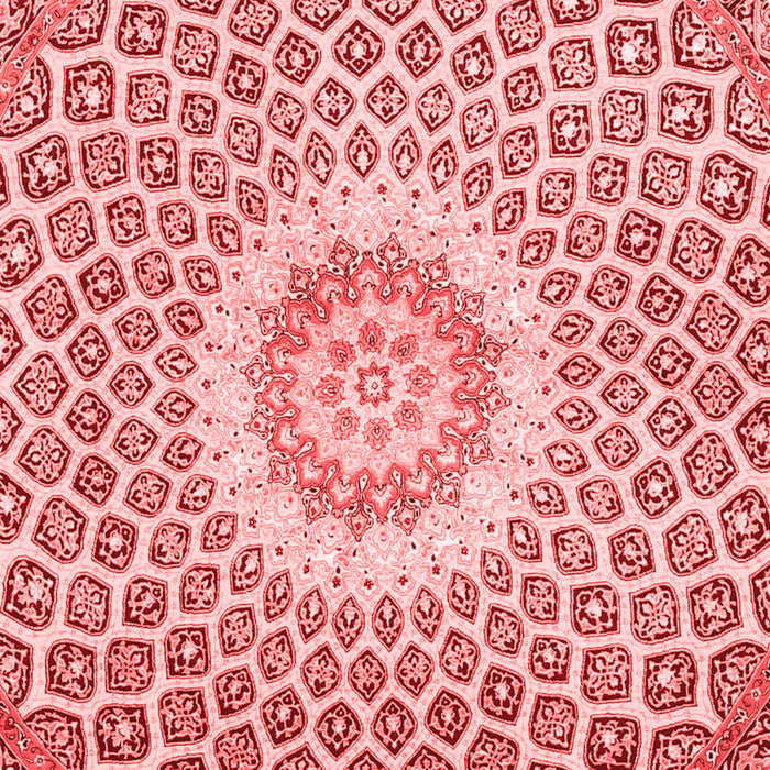 Machine Washable Medallion Red Traditional Rug, wshtr3157red