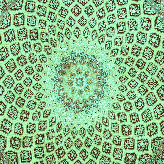 Machine Washable Medallion Turquoise Traditional Area Rugs, wshtr3157turq