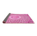 Sideview of Medallion Pink Traditional Rug, tr3157pnk