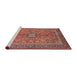 Sideview of Machine Washable Traditional Light Copper Gold Rug, wshtr3158